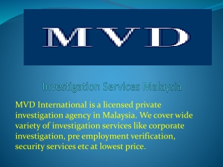 Investigation Services Malaysia