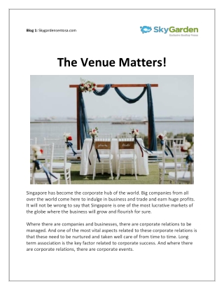 The Venue Matters- Sky Garden