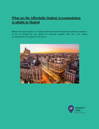 What are the affordable student accommodation available in madrid