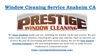 Window Cleaning Service Anaheim CA