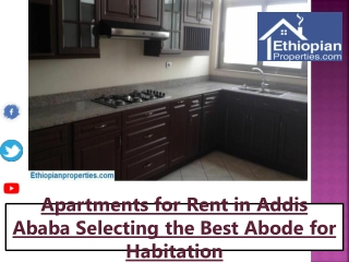 Apartments for Rent in Addis Ababa Selecting the Best Abode for Habitation