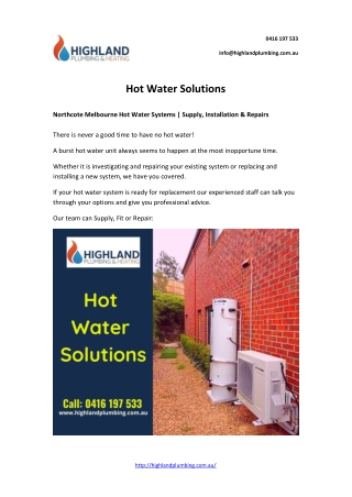 Hot Water Systems | Supply, Installation & Repairs
