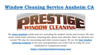 Window Cleaning Service Anaheim CA