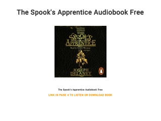 The Spook's Apprentice Audiobook Free