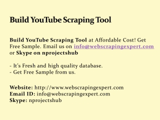 Build YouTube Scraping Tool