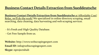 Business Contact Details Extraction from Sueddeutsche