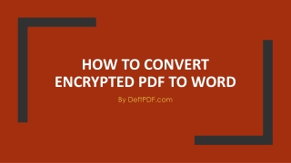 How to convert encrypted pdf to word