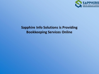 Sapphire Info Solutions is Providing Bookkeeping Services Online