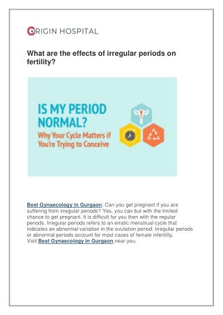 What are the effects of irregular periods on fertility?