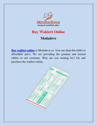 Buy Waklert Online