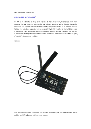 FrSky XJT Module and X8R receiver combo