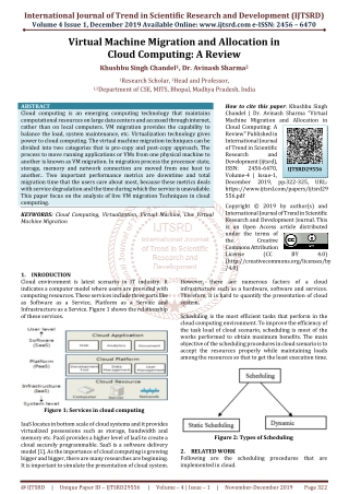 Virtual Machine Migration and Allocation in Cloud Computing: A Review