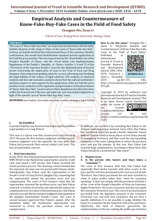 Empirical Analysis and Countermeasure of Know-Fake-Buy-Fake Cases in the Field of Food Safety