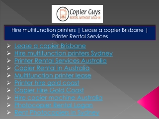 Printer Rental Services Australia