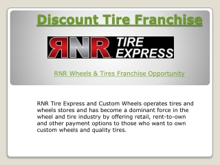 Discount Tire Franchise Opportunities