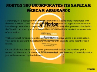 Norton 360 incorporates its SafeCam webcam assurance