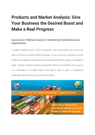 Products and Market Analysis: Give Your Business the Desired Boost and Make a Real Progress