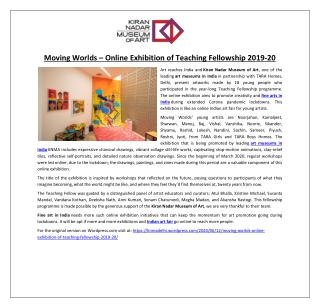Moving Worlds – Online Exhibition of Teaching Fellowship 2019-20