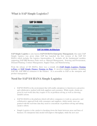 SAP S4 Hana Simple Logistics PPT | SAP Simple Logistics PPT