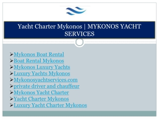 Athens to Mykonos Yacht Charter