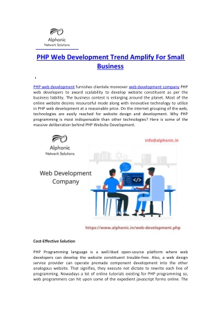 PHP Web Development Trend Amplify For Small Business