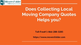 Does Collecting Local Moving Company Quotes Helps you?