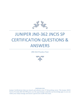 [UPDATED] Juniper JN0-362 JNCIS SP Certification Questions & Answers
