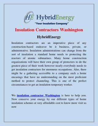 Insulation Contractors Washington