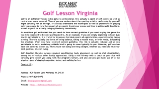 Golf Lesson Virginia