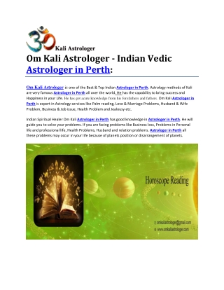 Om Kali Astrologer - Indian Vedic Astrologer in Perth: