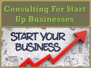 Consulting For Start Up Businesses