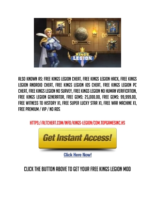 Kings Legion Online Trainer Mod Apk Unlimited Gems