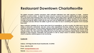 Restaurant Downtown Charlottesville