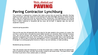 Paving Contractor Lynchburg