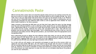 Cannabinoids Paste