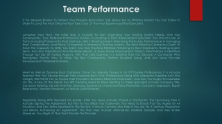 Team Performance