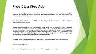 Free Classified Ads
