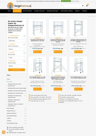 Steigercentrum voor rolsteigers en steigermaterialen