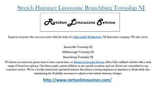 Stretch Hummer Limousine Branchburg Township NJ