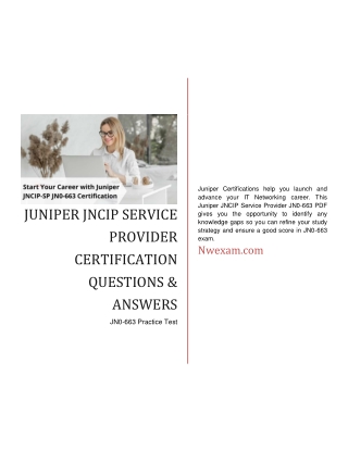 Latest Juniper JN0-663 JNCIP-SP Certification Questions & Answers