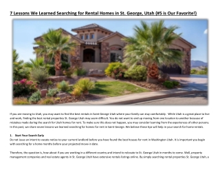 7 Lessons We Learned Searching for Rental Homes in St. George, Utah (#5 is Our Favorite!)