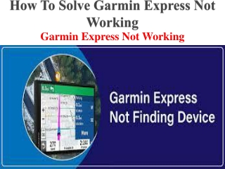 How To Solve Garmin Express Not Working