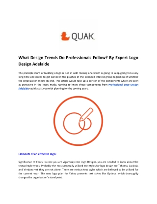 What Design Trends Do Professional Follow? By Expert Logo Design Adelaide