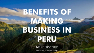 Benefits of Making Business in Peru | Buy & Sell Business