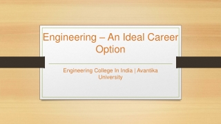 Engineering - An Ideal Career Option - Avantika University