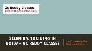 Selenium Training in Noida– Gc Reddy Classes