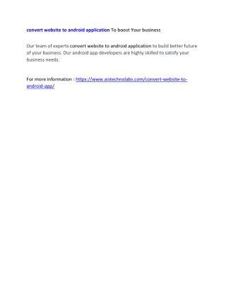 convert website to android application To boost Your business