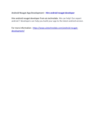 Android Nougat App Development – Hire android nougat developer