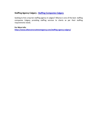 Staffing Agency Calgary - Staffing Companies Calgary