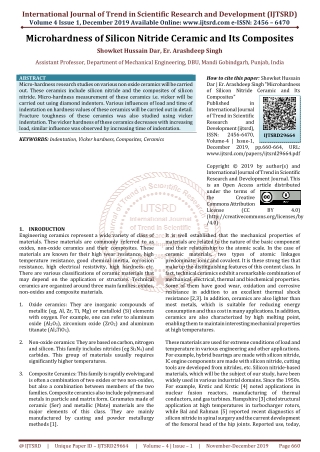 Microhardness of Silicon Nitride Ceramic and Its Composites